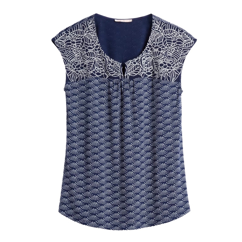 SKIES ARE BLUE Delila Embroidery Neckline Knit Top | XL | Stitch Fix